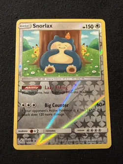Pokemon Snorlax 158/214 Sm-Unbroken Bonds Holo Rare Reverse Holo LP - Image 1