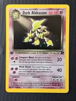 Dark Alakazam 1/82 1st Edition Pokemon Team Rocket Holo Rare - Image 1