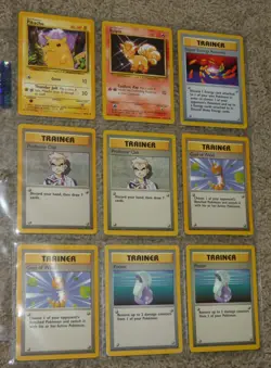 1999 pokemon Cards Lot of 56, Base Set /102 Pikachu, Trainer, Energy, Bulbasaur - Image 4