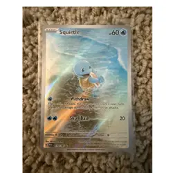 Pokemon Squirtle 170/165 Sv2a 151 Illustration Rare Holo 60 HP Skull Bash Card - Image 1