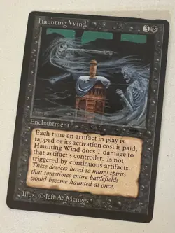 Magic the Gathering MTG Antiquities Haunting Wind MP (Beta Bob) - Image 1