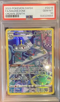 2023 POKEMON SWORD & SHIELD CROWN ZENITH #GG18 FULL ART/MAGNEZONE PSA 10 - Image 1