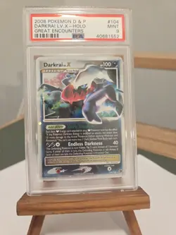 Pokemon Darkrai LV.X 104/106 Great Encounters Holo Level Up PSA 9 Ultra Rare - Image 1