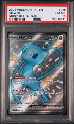 2024 POKEMON PAF EN-PALDEAN FATES SHINY ULTRA RARE #216 MEW EX PSA 10 - Image 1