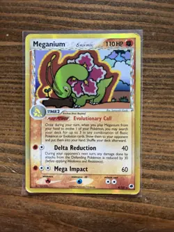 Pokemon TCG Meganium Dragon Frontiers Holo Rare Card 4/101 Delta Species - Image 1