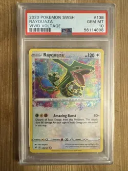 Rayquaza - 138/185 Pokemon Vivid Voltage Sword & Shield Amazing Rare Card PSA 10 - Image 1