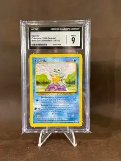 1999 Pokemon SPANISH Base Set Squirtle 63/102 CGC 9 MINT - Image 1
