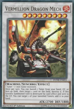 DUDE-EN015 Vermillion Dragon Mech 1st Edition Ultra Rare Near Mint YuGiOh TCG - Image 1