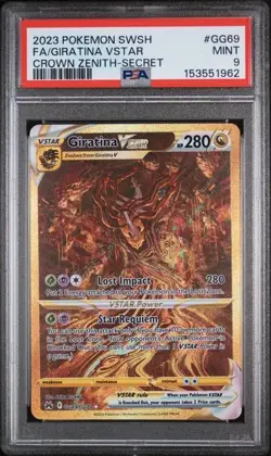 Pokemon Giratina VSTAR Secret Rare GG69/GG70 Crown Zenith Holo PSA 9 - Image 1