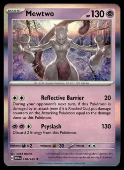 Mewtwo 150/165 Rare Scarlet & Violet 151 Pokemon Holo NM/M - Image 1
