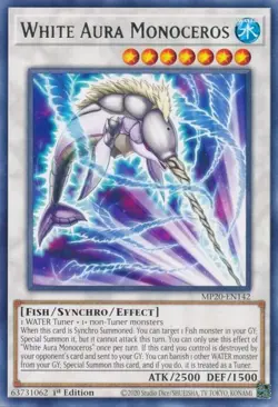 MP20-EN142 White Aura Monoceros Rare 1st Edition Near Mint YuGiOh TCG - Image 1