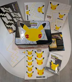 Pokemon 25th celebration Lunch Box Tin With Notepad Stickers & Empty Card Holder - Image 2