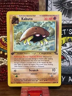 👑 King Kabuto 50/62 Fossil Rare NM+ 1st Edition Vintage Pokemon Card 1999 WOTC - Image 1