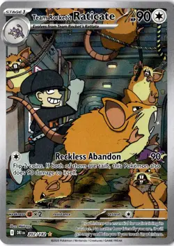 Team Rocket's Raticate 202 Pokemon Destined Rivals Illustration Rare NM - Image 1