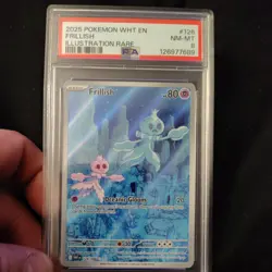 2025 POKEMON WHT EN-WHITE FLARE ILLUSTRATION RARE #126 FRILLISH PSA 8 - Image 1
