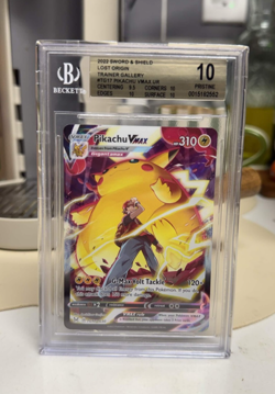 2022 POKEMON SWORD & SHIELD LOST ORIGIN #TG17 PIKACHU VMAX BGS PRISTINE 10 - Image 1