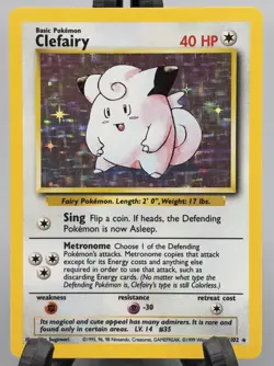 Pokemon Clefairy 5/102 - Base Set Holo Rare 1999 WOTC - LP / NM - Image 1
