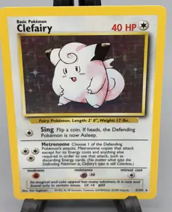 Pokemon Clefairy 5/102 - Base Set Holo Rare 1999 WOTC - LP / NM - Image 2