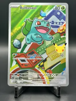 Pokemon TCG Bulbasaur Mega Evolution Promo Holo Stamped Basic 80 HP Leech Seed - Image 1