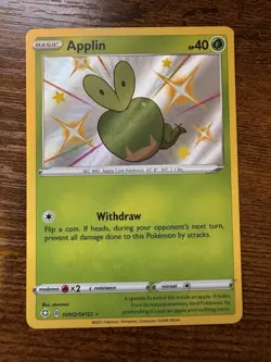 Applin SV012/SV122 Rare Shiny Shining Fates Shiny Vault Pokemon NM - Image 1