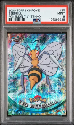 2000 TOPPS CHROME POKEMON T.V. TEKNO #15 BEEDRILL PSA 9 - Image 1