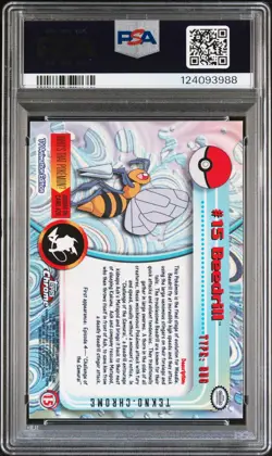2000 TOPPS CHROME POKEMON T.V. TEKNO #15 BEEDRILL PSA 9 - Image 2