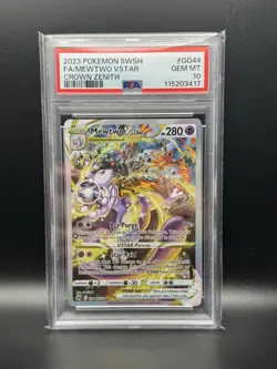 2023 Pokemon SWSH FA/Mewtwo Vstar Crown Zenith #GG44 PSA 10 - Image 1
