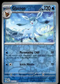 Glaceon 025/131 Holo Rare SV: Prismatic Evolutions Pokemon Reverse Holo NM - Image 1
