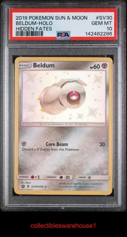 Pokemon Hidden Fates Beldum SV30 PSA 10 - Image 1
