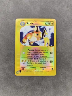 Pokemon TCG Raichu 61/165 Reverse Holo Rare Expedition Base Set - NM - Image 1