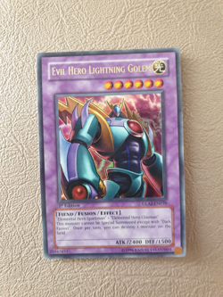 YUGIOH EVIL HERO LIGHTNING GOLEM ULTRA RARE GLAS-EN039 1ST ED NM - Image 1