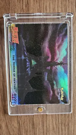 THE TEMPLE OF MEWTWO #18 - RAINBOW HOLO - TOPPS BLACK - MEWTWO POKEMON CARD NM - Image 1