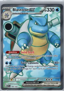Blastoise ex - 184/165 SV: Scarlet & Violet 151 - Pokemon Card - NM - Image 1