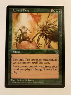 1X NM/SP MTG Magic The Gathering Lure of Prey Mirage Rare Green Card - Image 1