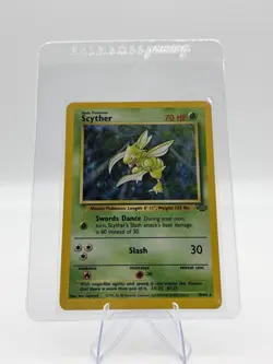 Pokemon Card Scyther 10/64 Jungle Holo Rare WOTC Vintage 1999 Unlimited LP/NM - Image 1
