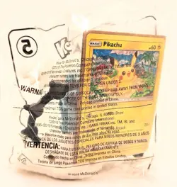 Pikachu 2018 Pokemon Card Mc Donald's #4/12 Holo Rare NEW Sealed Mint + Toy - Image 3