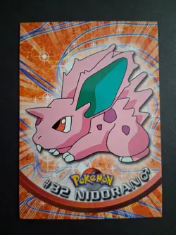 NM Nidoran M #32 Pokemon 1999 Topps TV Animation Edition Series 1 Blue Logo - Image 1