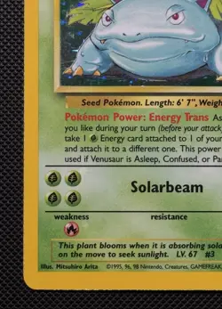 1999 Pokemon Base Set Venusaur 15/102 Holo Rare Unlimited - MP/LP Vintage - Image 2