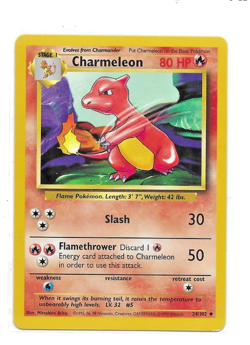 Pokemon TCG Charmeleon Base Set 24/102 Regular 1999-2000 Wizards Base Uncommon - Image 1