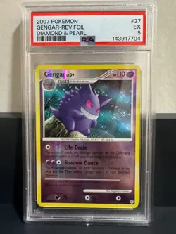 Gengar 27/130 Diamond & Pearl Reverse Holo 2007 Pokemon PSA 5 - Image 1