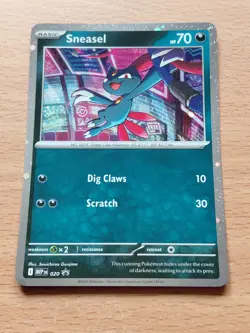 MEP 020 Sneasel Black Star Promo Pokemon TCG Phantasmal Flames Cosmo Holo - Image 1