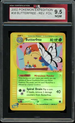 2002 Pokemon Expedition #38 Butterfree Reverse Holo KSA 9.5 NGM - Image 1