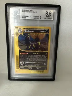 Pokemon Umbreon H29/H32 BGS Beckett 8.5 Holo Rare Aquapolis WOTC NM/MT+ Mint - Image 1