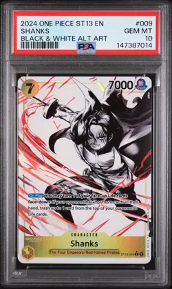 Shanks - #ST13-009 EN Black and White Alternate Art PSA 10 - Image 1