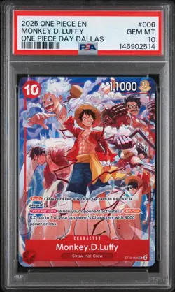 PSA 10 2025 ONE PIECE PROMOS 006 MONKEY D. LUFFY ONE PIECE DAY DALLAS - Image 1