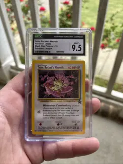 Team Rocket's Meowth 2000 Black Star Promos 18 Pokemon Card CGC 9.5 MINT+ - Image 1