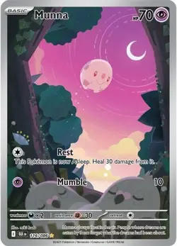 Pokemon TCG Munna 116/086 Sv: Black Bolt Illustration Rare Holo Card - Image 1
