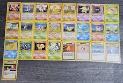 25x Base Set Pokemon Vintage Card Bundle Uncommon and Common WOTC 1999 - Image 1
