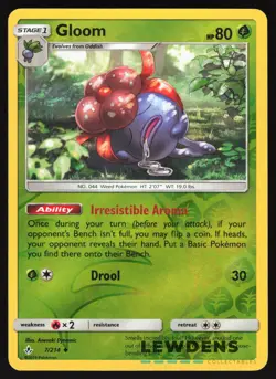 Gloom - 7/214 - Reverse Holo Uncommon - Unbroken Bonds - Pokemon Card - Image 1