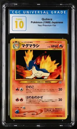Pokemon TCG Quilava Neo Genesis Premium File Uncommon Card No 156 CGC PRISTINE10 - Image 1